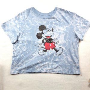 DISNEY Mickey Mouse Tie Dye Graphic Cropped T-Shirt -  XL